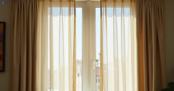 Dusty and dull curtains in menai-nsw before steam cleaning
